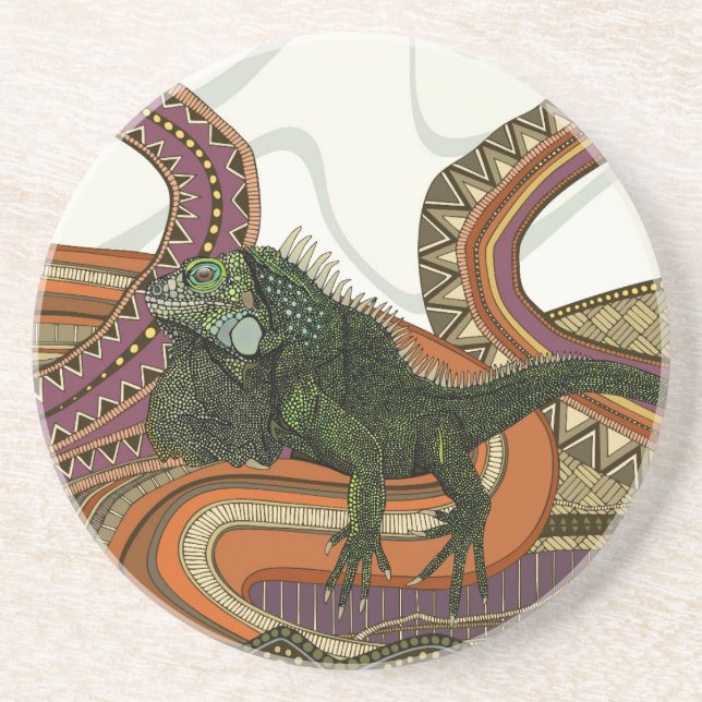 Posavasos iguana verde (Frente)