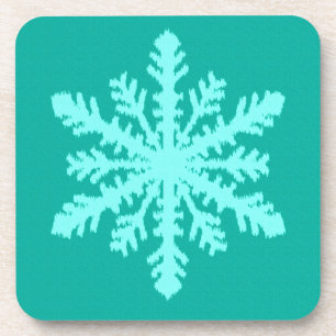 Posavasos Ikat Snowflake - Turquesa y agua