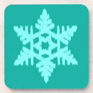 Posavasos Ikat Snowflake - Turquesa y agua