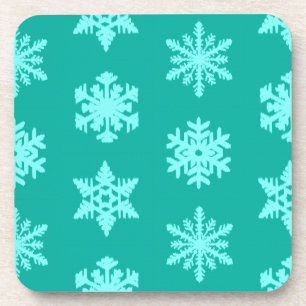 Posavasos Ikat Snowflakes - Turquesa y aqua
