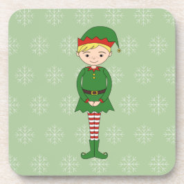 Posavasos illusima Navidades Boy Elf Snowflakes Green