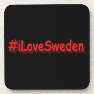 Posavasos "iLoveSweden" (Yo amo Suecia) diseño bonito. ¡Hazt