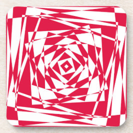 Posavasos Ilusión abstracta roja blanca