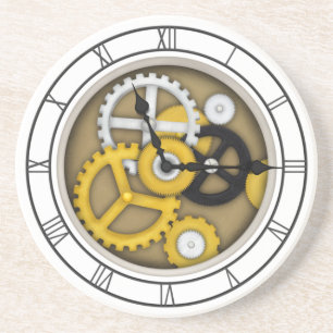 Posavasos Ilusión de reloj romana numérica visible