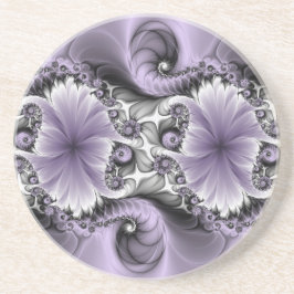 Posavasos Ilusión Lilac Resumen Arte Fractal Floral Fantasía