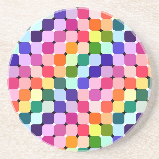 Posavasos Ilusión óptica arcoiris Perro brillante Funky (Frente)