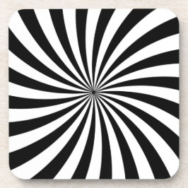 Posavasos Ilusión óptica Swirl blanco negro