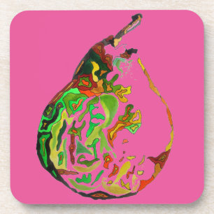 Posavasos Ilustracion acuarela de arte pop de fruta perez