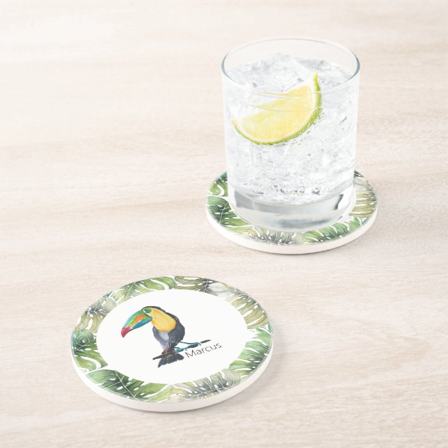 Posavasos Ilustracion acuático exótico de Toucan (Lado)