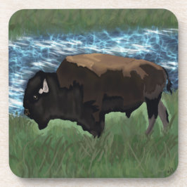 Posavasos Ilustracion Americano de Búfalo o Bison