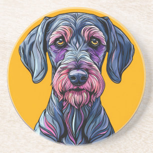 Posavasos Ilustración Artística Colorida de un Perro Contra