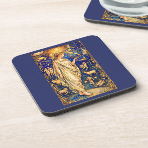 Posavasos Ilustración Celestial de la Diosa Zodiaco Art Nouv