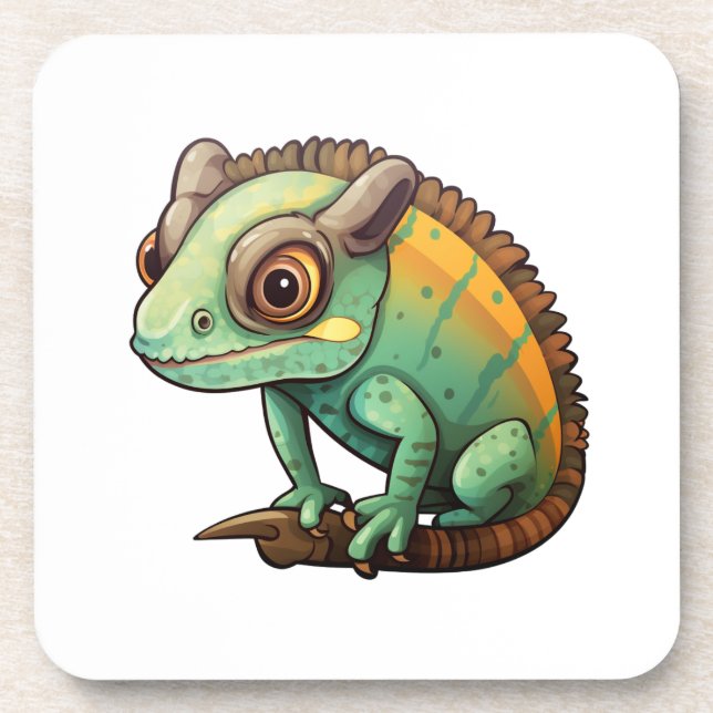 Posavasos ilustracion chameleon personalizado (Frente)