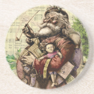 Posavasos Ilustración clásica de Thomas Nast de Santa Claus