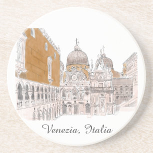 Posavasos Ilustracion Clásico de Venice St Marks Square