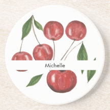 Ilustración de Acuarela de Cerezas Dulces con Mono