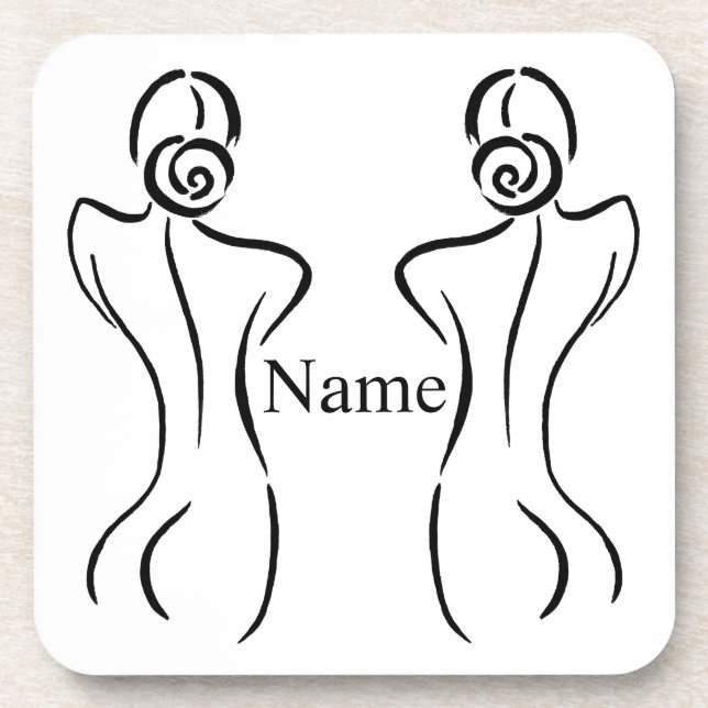 Posavasos Ilustracion de arte femenino Thunder_Cove (Frente)