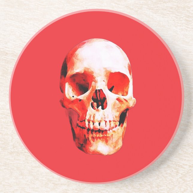 Posavasos Ilustracion de arte pop Skull (Frente)