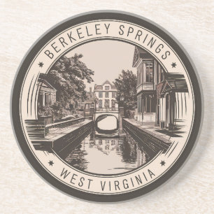 Posavasos Ilustración de Berkeley Springs West Virginia Badg