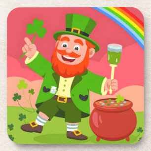 Posavasos Ilustración de duende del día de San Patricio