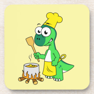 Posavasos Ilustracion De La Cocina De Los Dinosaurios Parasa