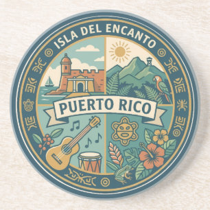 Posavasos Ilustración de la cultura puertorriqueña de Puerto