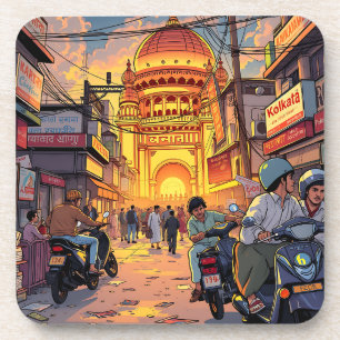 Posavasos Ilustracion de la India Calcuta