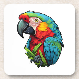 Posavasos ilustracion de loro personalizado