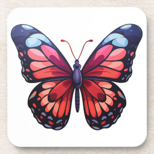 Posavasos Ilustración de mariposa de dibujos animados