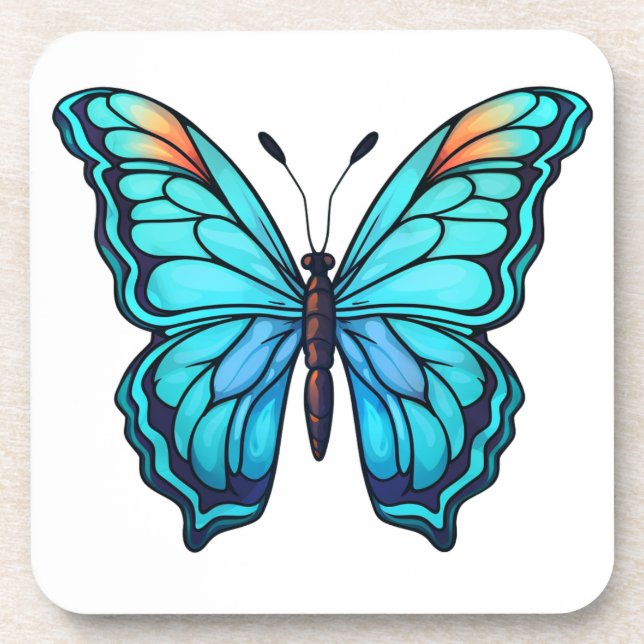 Posavasos ilustracion de mariposa personalizado (Frente)