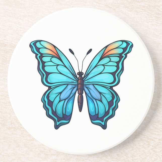 Posavasos ilustracion de mariposa personalizado (Frente)