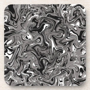 Posavasos Ilustracion de mármol abstracto negro