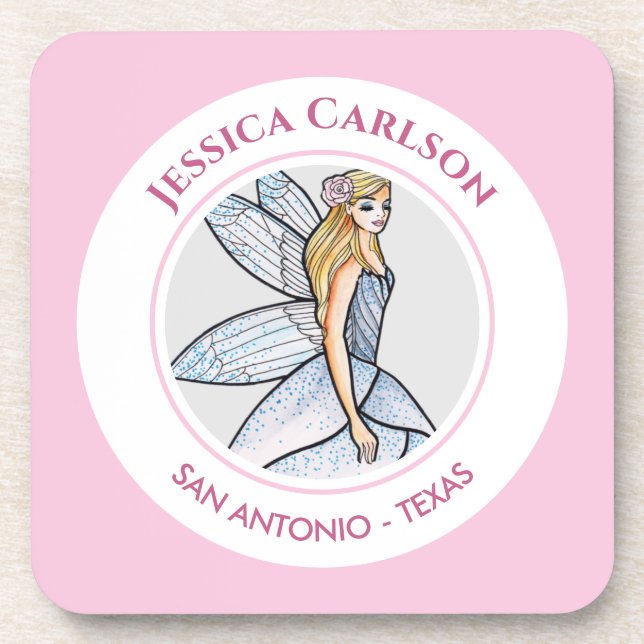 Posavasos Ilustracion de moda de la princesa de hadas Petals (Frente)