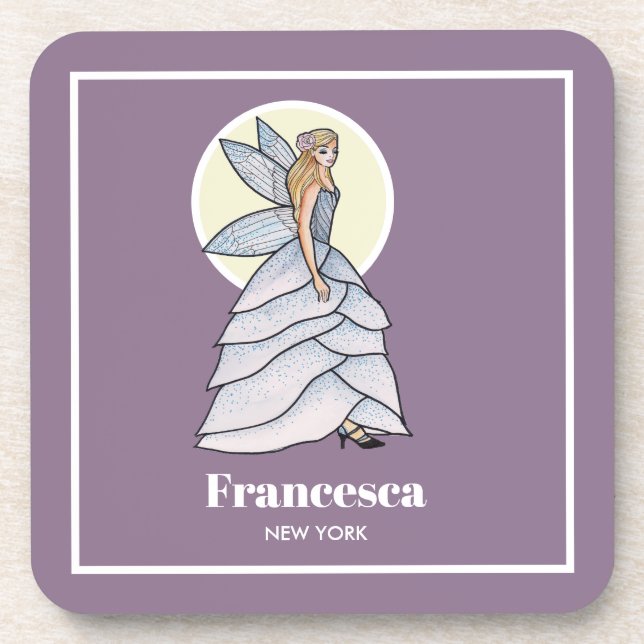Posavasos Ilustracion de moda de la princesa de hadas Petals (Frente)
