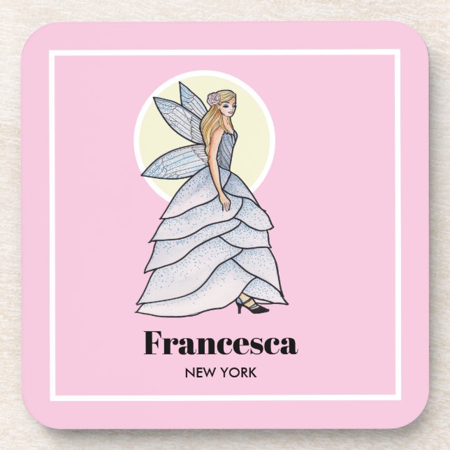 Posavasos Ilustracion de moda de la princesa de hadas Petals (Frente)