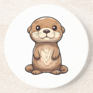 Posavasos ilustracion de nutria personalizado