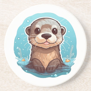 Posavasos ilustracion de nutria personalizado