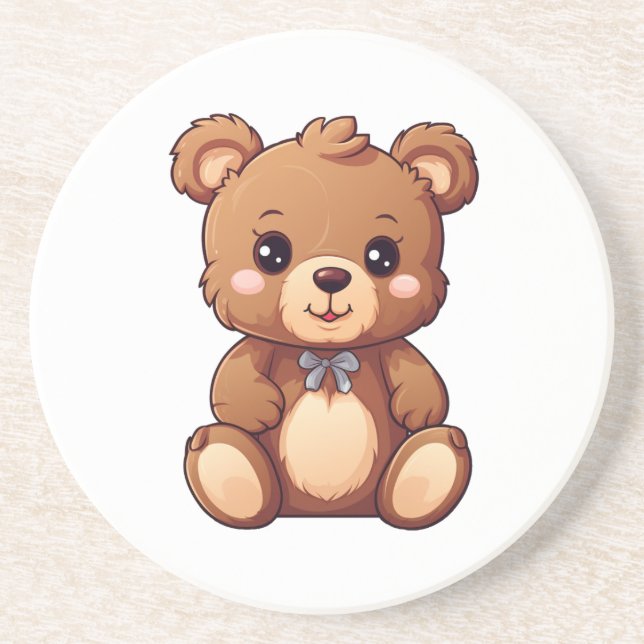 Posavasos ilustracion de oso personalizado (Frente)