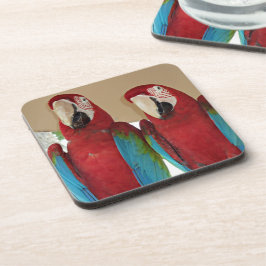 Posavasos Ilustración de pareja de guacamayos rojos bebida t