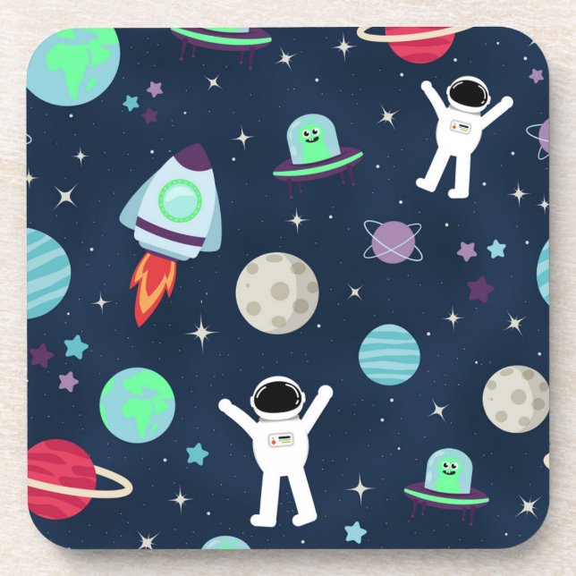 Posavasos Ilustración de patrón espacial (Frente)