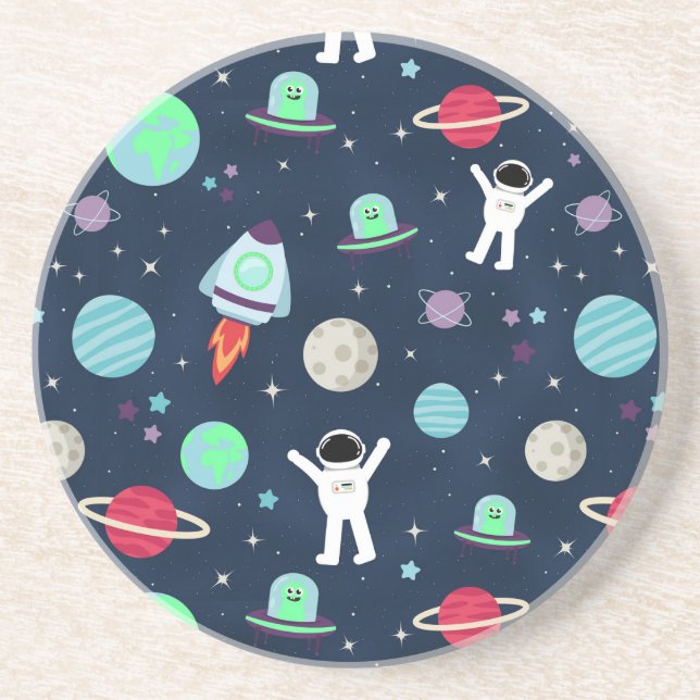 Posavasos Ilustración de patrón espacial (Frente)