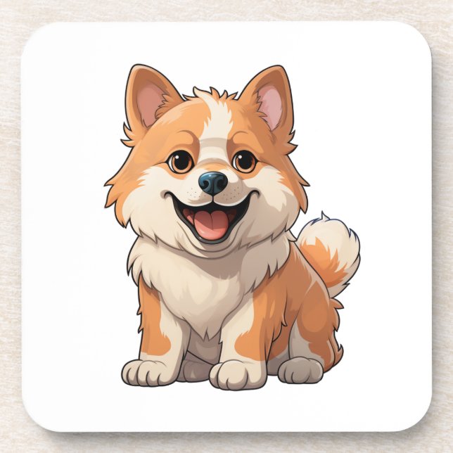 Posavasos Ilustracion de perro de dibujos animados (Frente)