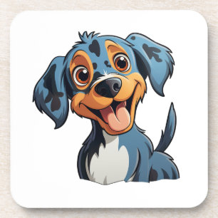 Posavasos Ilustracion de perro de dibujos animados