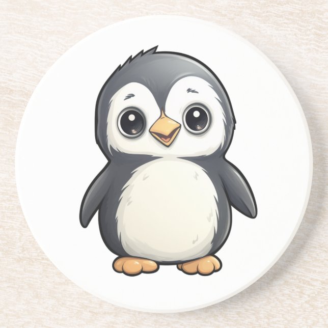Posavasos ilustracion de pingüino personalizado (Frente)