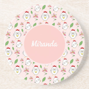 Posavasos Ilustracion de pollo Personalizado