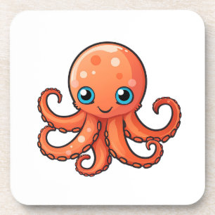 Posavasos Ilustración de pulpo de dibujos animados