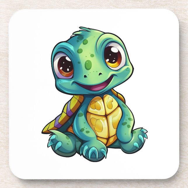 Posavasos ilustracion de tortuga personalizado (Frente)