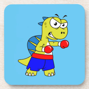 Posavasos Ilustracion De Un Boxeo De Spinosaurus.