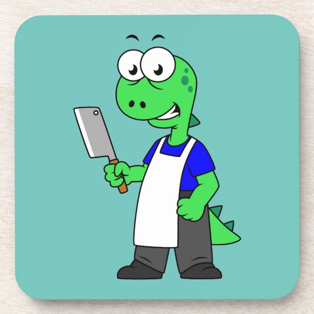 Posavasos Ilustracion De Un Carnicero Tirrannosauro. (Frente)