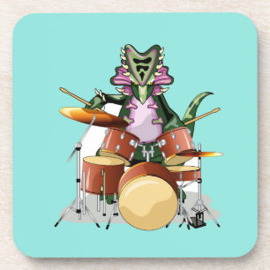Posavasos Ilustracion De Un Chasmosaurio Tocando Los Tambore